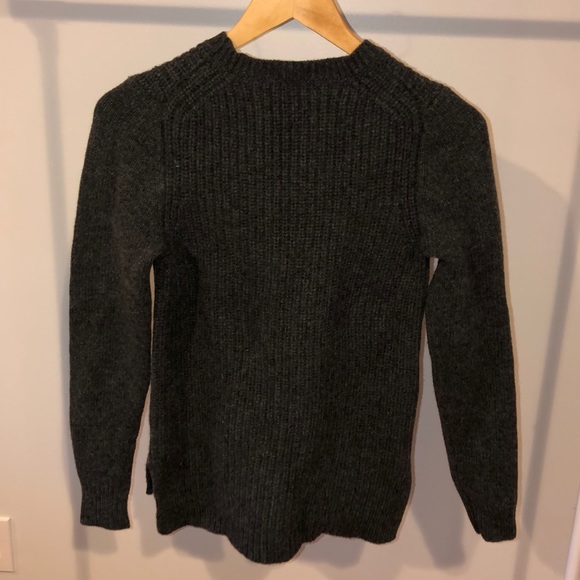 J. Crew Dark Grey 100% wool crew neck sweater - Picture 2 of 6
